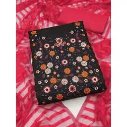 HERE&NOW Floral Embellished Unstitched Dress Material-picture-18