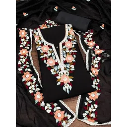 HERE&NOW Floral Embellished Unstitched Dress Material-picture-21