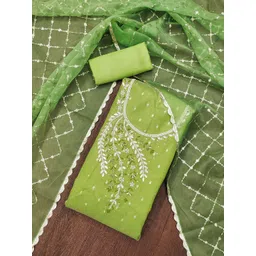 HERE&NOW Floral Embellished Unstitched Dress Material-picture-29