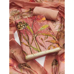 HERE&NOW Floral Embroidered Beads And Stones Unstitched Dress Material-picture-36