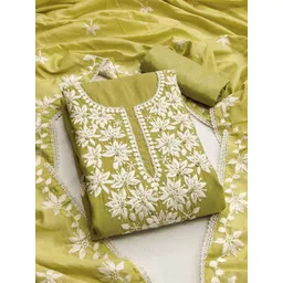 HERE&NOW Floral Embroidered Beads and Stones Unstitched Dress Material-image-30