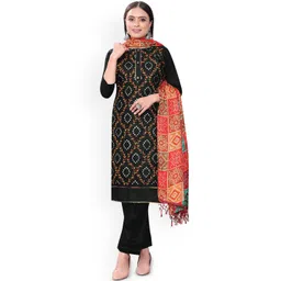 HERE&NOW Floral Embroidered Mirror Work Unstitched Dress Material-picture-28