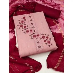 HERE&NOW Floral Embroidered Sequinned Unstitched Dress Material-picture-15