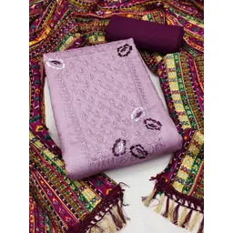 HERE&NOW Floral Embroidered Sequinned Unstitched Dress Material-picture-36