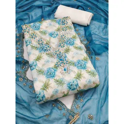 HERE&NOW Floral Embroidered Sequinned Unstitched Dress Material-picture-22