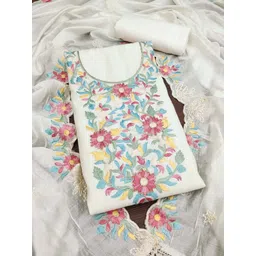 HERE&NOW Floral Embroidered Unstitched Dress Material-picture-29