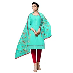 HERE&NOW Floral Embroidered Unstitched Dress Material-picture-27