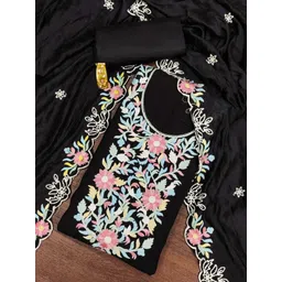 HERE&NOW Floral Embroidered Unstitched Dress Material-picture-31