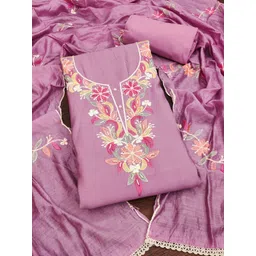 HERE&NOW Floral Embroidered Unstitched Dress Material-picture-38