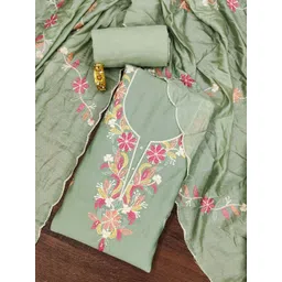 HERE&NOW Floral Embroidered Unstitched Dress Material-picture-17