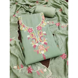 HERE&NOW Floral Embroidered Unstitched Dress Material-picture-35