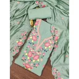 HERE&NOW Floral Embroidered Unstitched Dress Material-picture-30