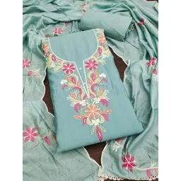 HERE&NOW Floral Embroidered Unstitched Dress Material-picture-26