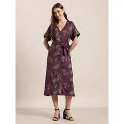 HERE&NOW Floral Print Shirt Midi Dress-picture-20