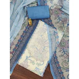 HERE&NOW Floral Printed Beads And Stones Unstitched Dress Material-image-28