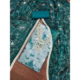 HERE&NOW Floral Printed Beads And Stones Unstitched Dress Material-picture-30