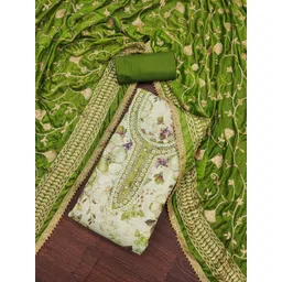 HERE&NOW Floral Printed Beads and Stones Unstitched Dress Material-image-31