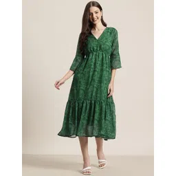 HERE&NOW Floral Printed Fit & Flare Midi Dress-picture-22