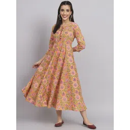 HERE&NOW Floral Printed Round Neck Anarkali Kurta-picture-31