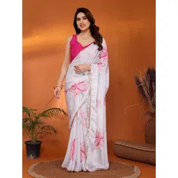 HERE&NOW Floral Printed Saree With Blouse Piece-picture-24