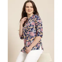 HERE&NOW Floral Printed V-Neck Kurti-picture-18