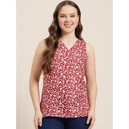 HERE&NOW Floral Printed V-Neck Kurti-picture-25