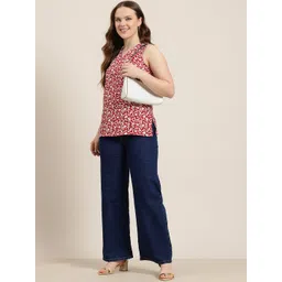 HERE&NOW Floral Printed V-Neck Kurti image 2