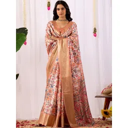 HERE&NOW Floral Silk Blend Designer Saree-picture-30