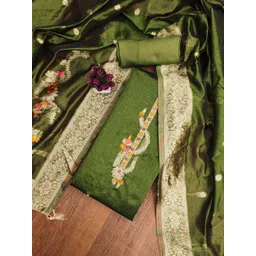 HERE&NOW Floral Woven Design Beads And Stones Jacquard Unstitched Dress Material-picture-27