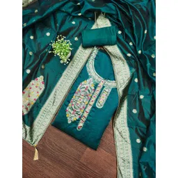 HERE&NOW Floral Woven Design Beads and Stones Unstitched Dress Material-picture-36