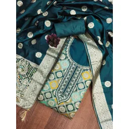 HERE&NOW Floral Woven Design Unstitched Dress Material-picture-14