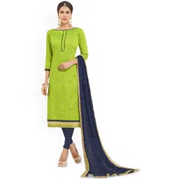 HERE&NOW Geometric Embroidered Mirror Work Unstitched Dress Material-picture-37