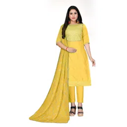 HERE&NOW Geometric Embroidered Unstitched Dress Material-picture-17