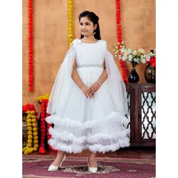 HERE&NOW Girls Net Embellished Fit and Flare Dress-picture-18