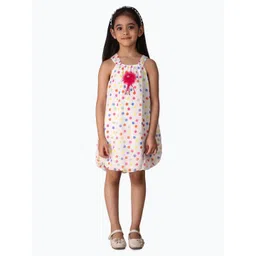 HERE&NOW Girls Polka Dot Print A-Line Dress-picture-58