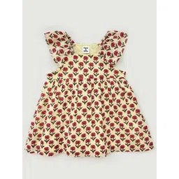 HERE&NOW Girls Polka Dot Print Flutter Sleeve A-Line Dress-picture-23