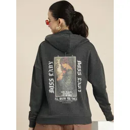 HERE&NOW Graphic Printed Hooded Pullover Sweatshirt-picture-39