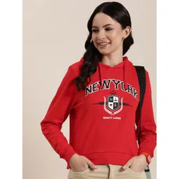 HERE&NOW Graphic Printed Pure Cotton Hooded Sweatshirt-picture-32