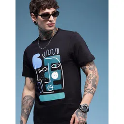 HERE&NOW Graphic Printed Pure Cotton T-shirt-picture-34