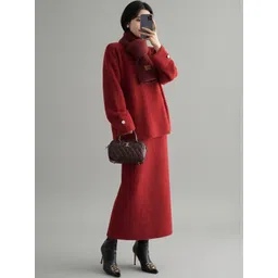 HERE&NOW High Neck Long Sleeves Top & Skirt Co-Ords-picture-25