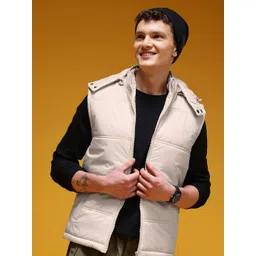 HERE&NOW Hooded Padded-Style Gilet Jacket-picture-15