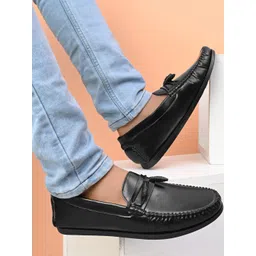 HERE&NOW Men Black Synthetic Leather Loafers-picture-21