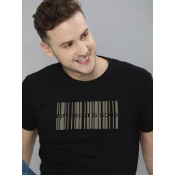 HERE&NOW Men Black Typography Printed T-shirt-picture-30