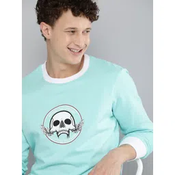 HERE&NOW Men Blue & White Printed Sweatshirt-picture-30