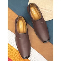 HERE&NOW Men Brown Slip-On Formal Loafers-picture-24
