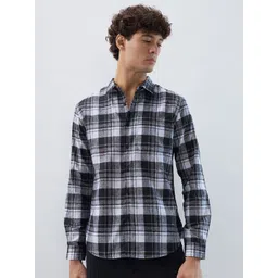 HERE&NOW Men Buffalo Checked Spread Collar Casual Shirt-picture-16
