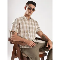 HERE&NOW Men Buffalo Checks Checked Casual Shirt-picture-23