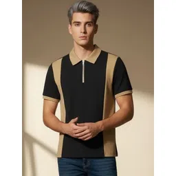 HERE&NOW Men Colourblocked Polo Collar T-shirt-picture-34