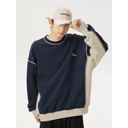 HERE&NOW Men Colourblocked Pullover Pullover Sweatshirt-picture-23