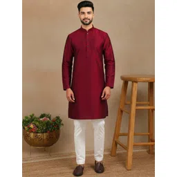 HERE&NOW Men Embroidered Thread Work Handloom Kurta-picture-28